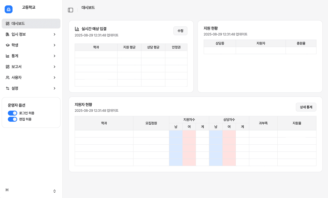 입학 지원 관리